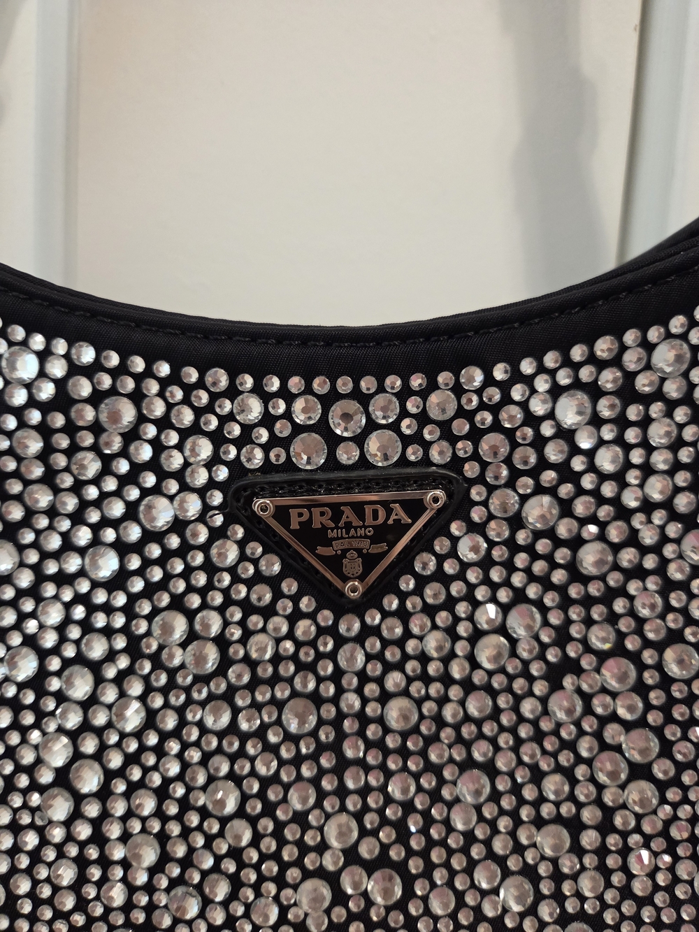 Black Crystal-Embellished Shoulder Bag - Picture 2 of 11